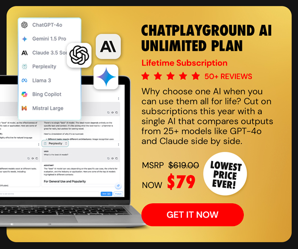 ChatPlayground AI: Lifetime Subscription (Unlimited Plan)
