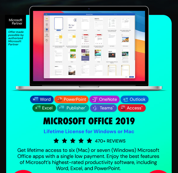Microsoft Office Professional Plus 2019 for Windows or Mac