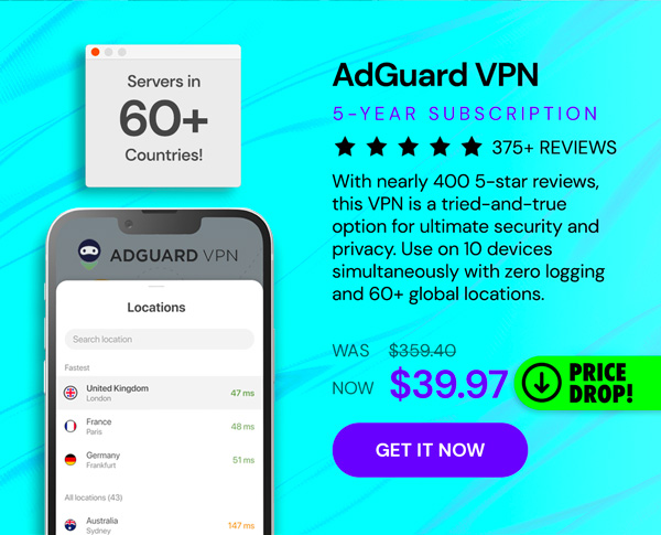 AdGuard VPN: 5-Yr Subscription