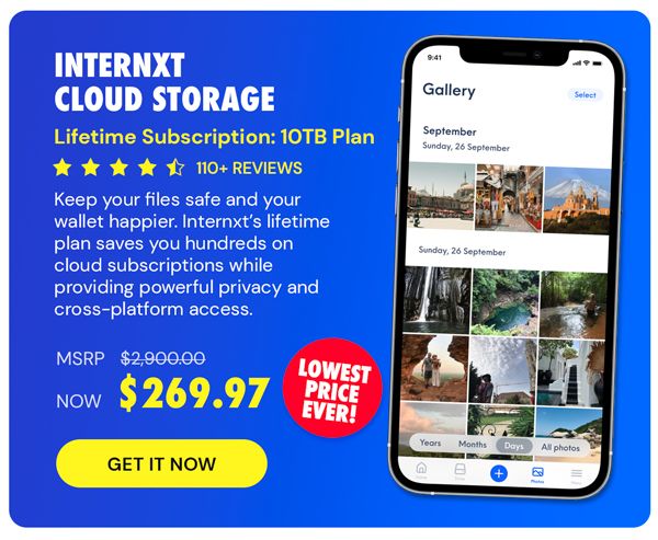 Internxt Cloud Storage Lifetime Subscription: 10TB Plan