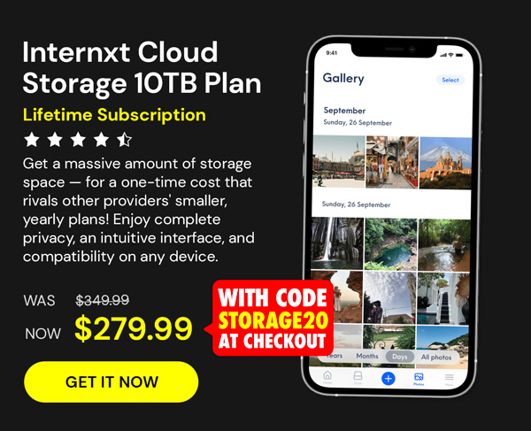 Internxt Cloud Storage Lifetime Subscription: 10TB Plan