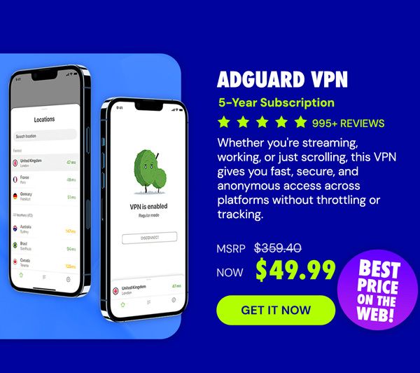 AdGuard VPN: 5-Yr Subscription