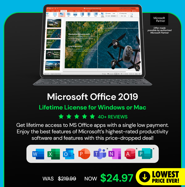 Microsoft Office 2019 for Windows or Mac | Lifetime License