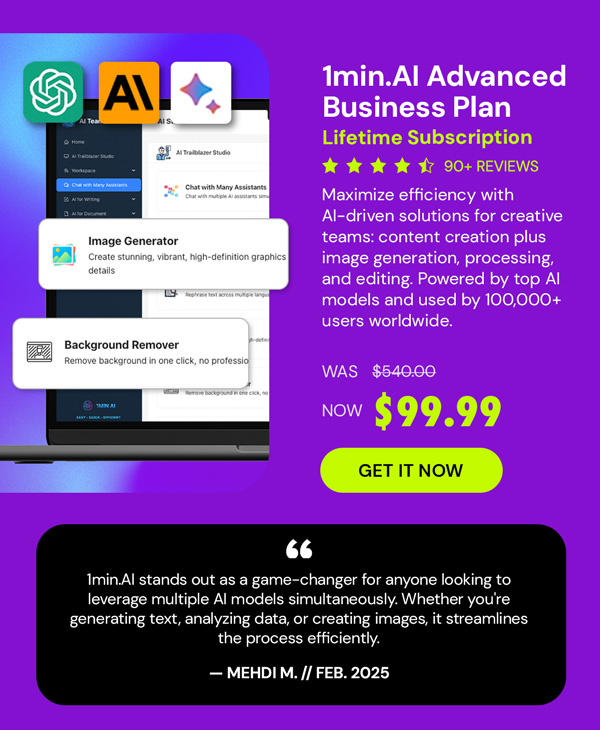 1minAI Advanced Business Plan Lifetime Subscription