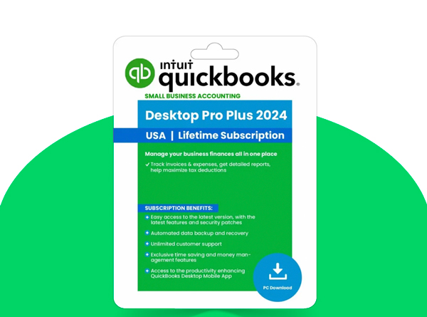 Intuit QuickBooks Desktop Pro Plus 2024 (1 User): Lifetime Licenses