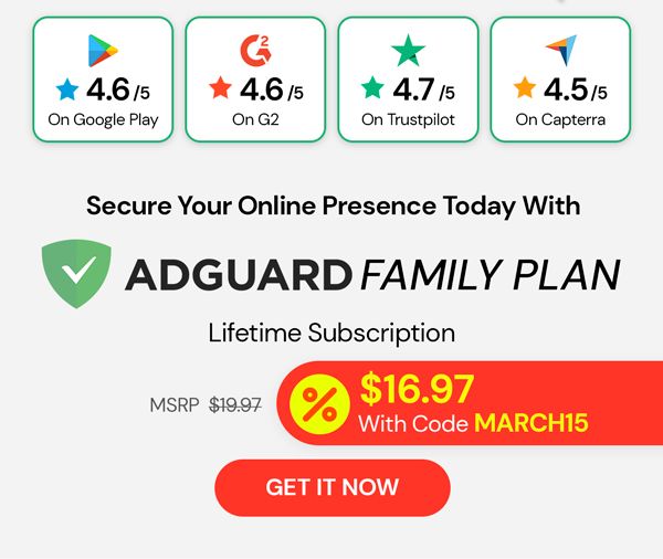 AdGuard Family Plan: Lifetime Subscription