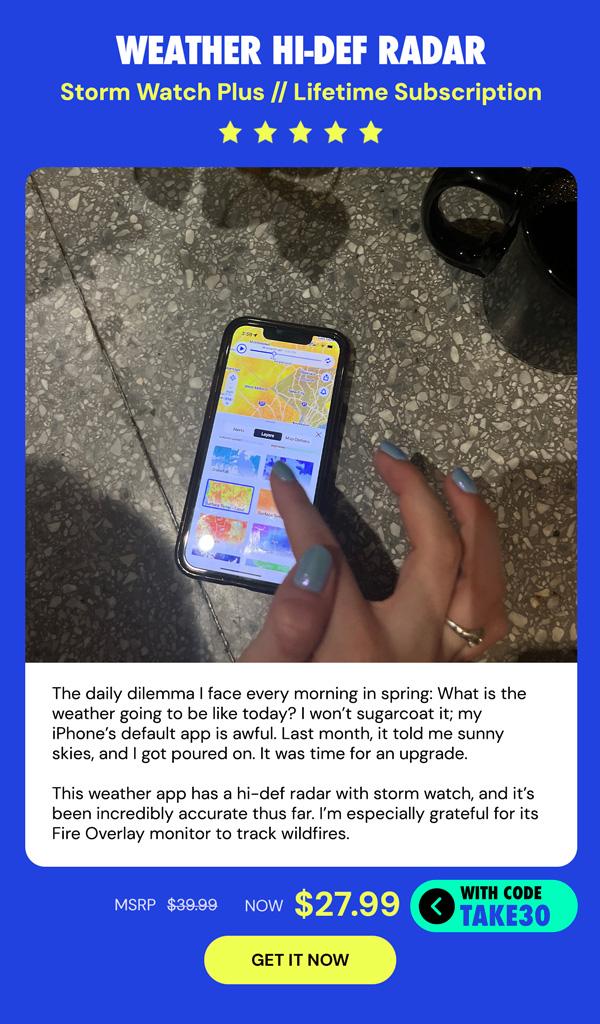 Weather Hi-Def Radar Storm Watch Plus: Lifetime Subscription