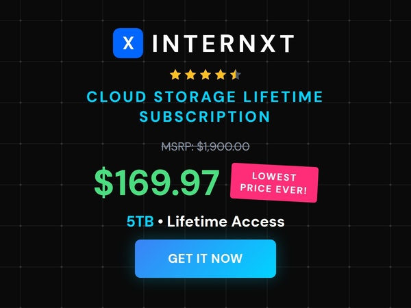 Internxt Cloud Storage Lifetime Subscription: 2TB to 100TB Plans
