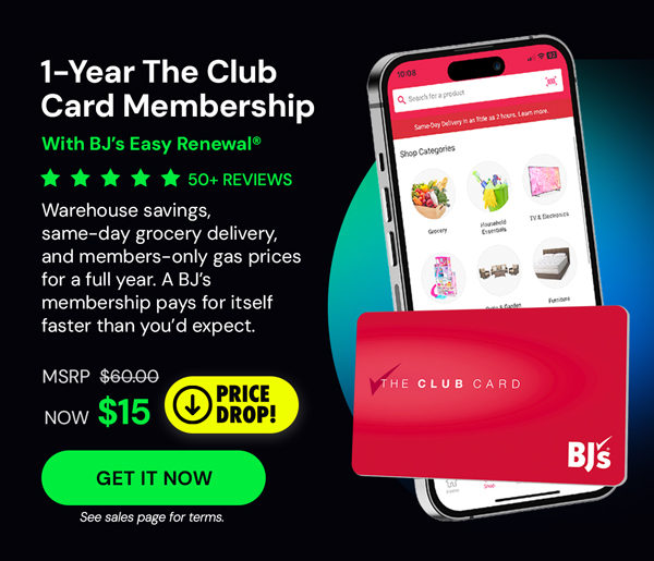 1-Year The Club Card Membership with BJ's Easy Renewal® (Terms Apply)
