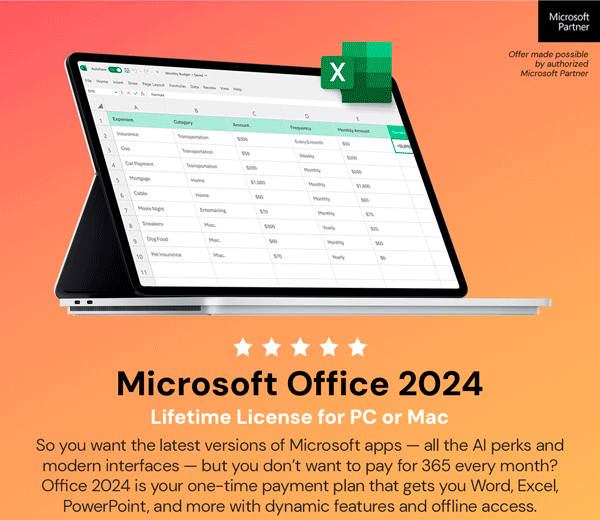 Microsoft Office 2024 for Mac or PC Lifetime License