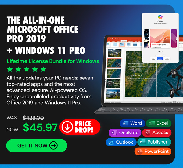 The All-in-One Microsoft Office Pro 2019 for Windows: Lifetime License + Windows 11 Pro Bundle