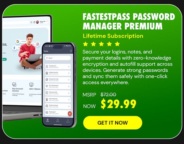 FastestPass Password Manager Premium: Lifetime Subscription