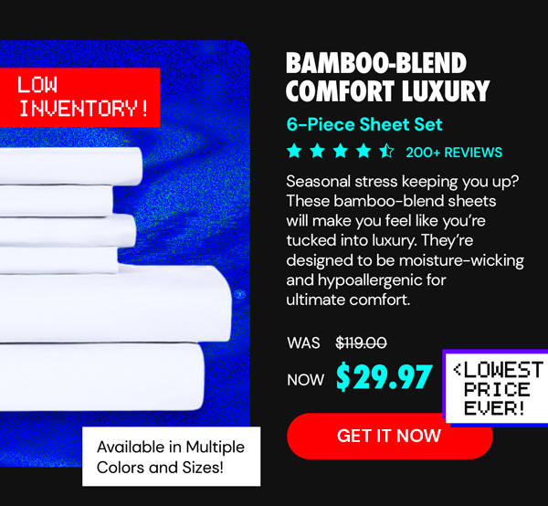 6-Piece Bamboo-Blend Comfort Luxury Sheet Set