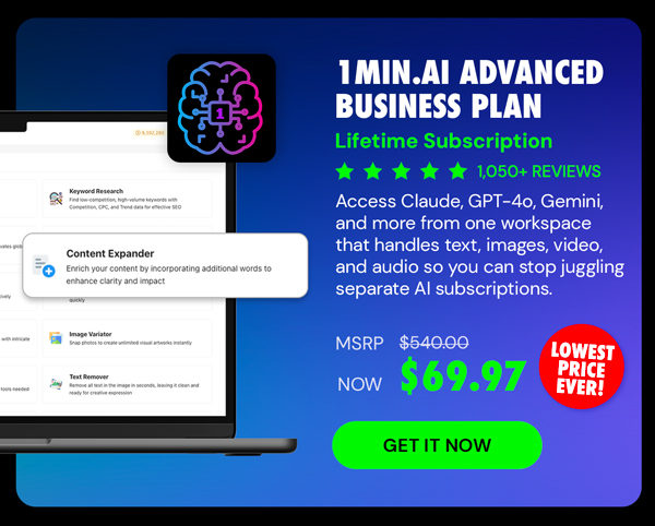1minAI Advanced Business Plan Lifetime Subscription