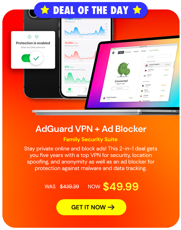 AdGuard VPN + Ad Blocker Family Security Suite