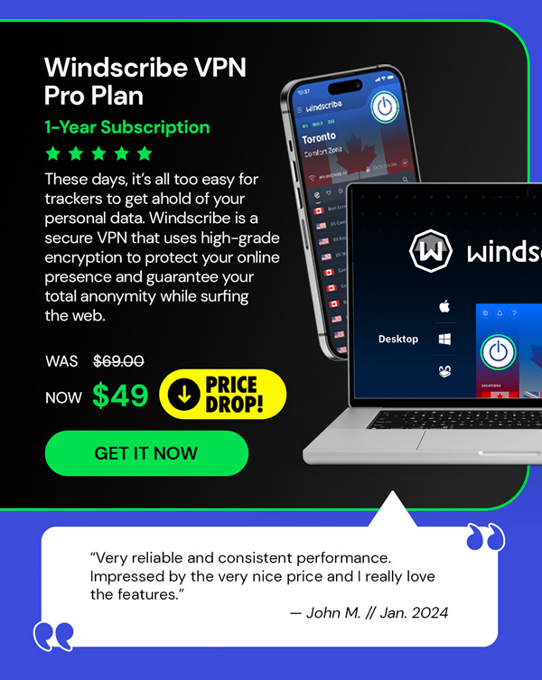 Windscribe VPN Pro Plan