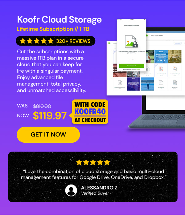 Koofr Cloud Storage: Lifetime Subscription (1TB)