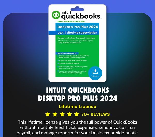 Intuit QuickBooks Desktop Pro Plus 2024 (1 User): Lifetime License