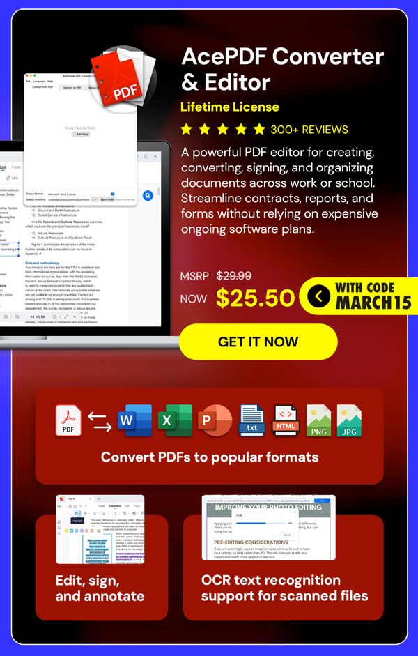 AcePDF Converter & Editor: Lifetime License