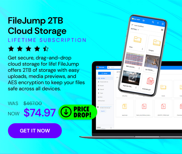 FileJump 2TB Cloud Storage: Lifetime Subscription