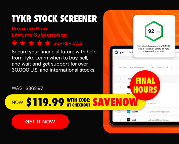 Tykr Stock Screener: Premium Plan Lifetime Subscription