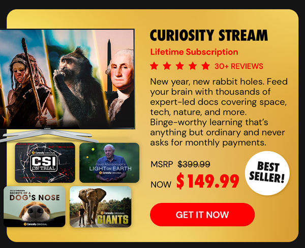 Curiosity Stream Standard Plan: Lifetime Subscription