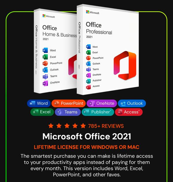 Microsoft Office 2021 for Windows or Mac: Lifetime License