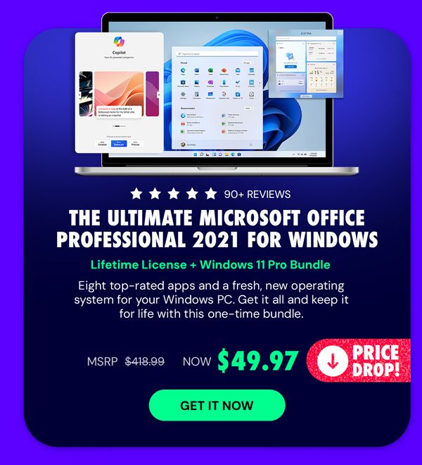 The Ultimate Microsoft Office Professional 2021 for Windows: Lifetime License + Windows 11 Pro Bundle