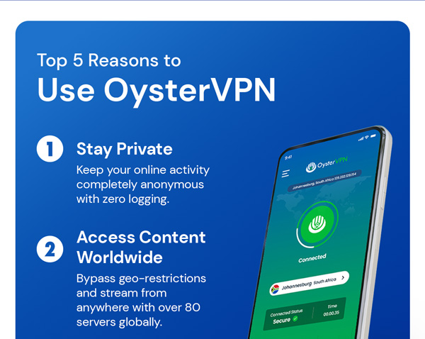 OysterVPN: VPN Lifetime Subscription