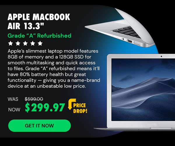 Refurbished Apple MacBook Air 13.3" (2017) Intel Core i5-5350U 1.80GHz 8GB RAM 128GB SSD Grade B