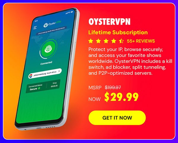 OysterVPN: VPN Lifetime Subscription