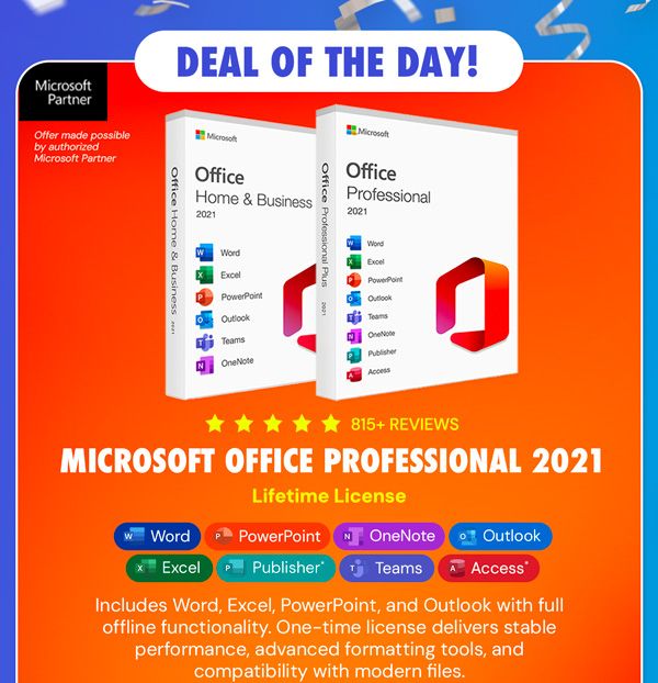 Microsoft Office 2021 for Windows or Mac: Lifetime License