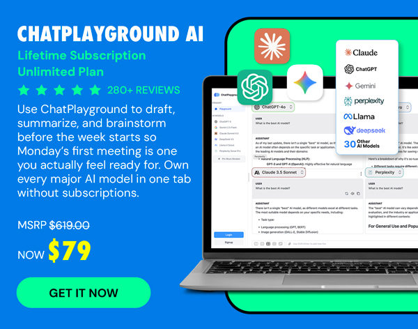 ChatPlayground AI: Lifetime Subscription (Unlimited Plan)