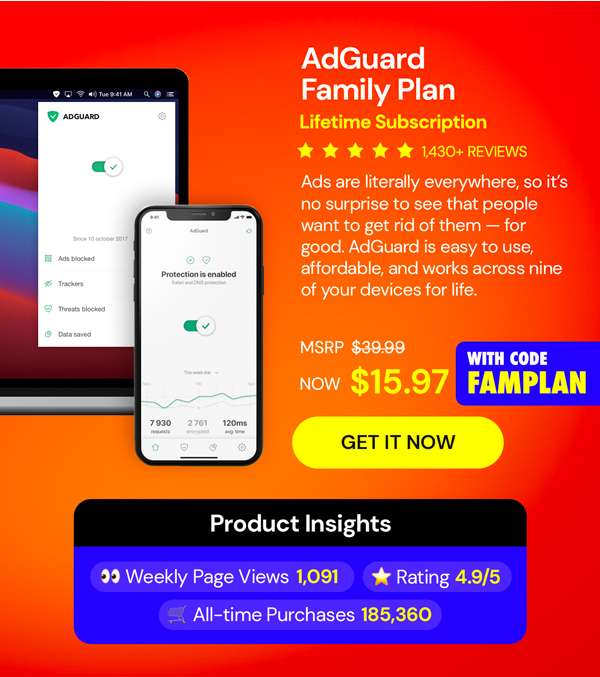 AdGuard Family Plan: Lifetime Subscription