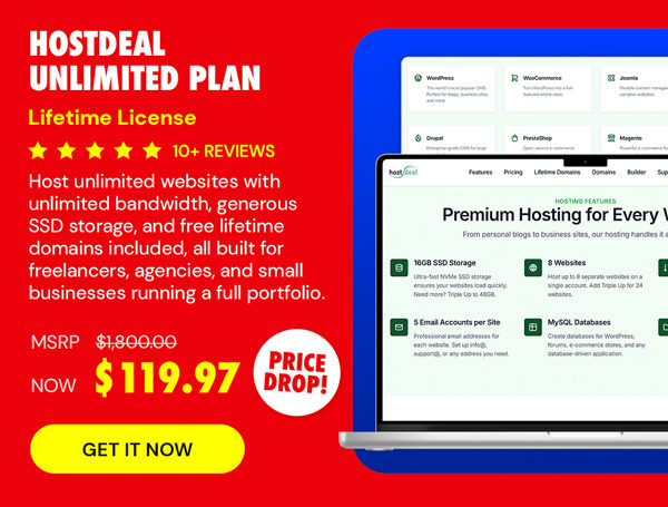 Hostdeal Unlimited Plan: Lifetime Subscription