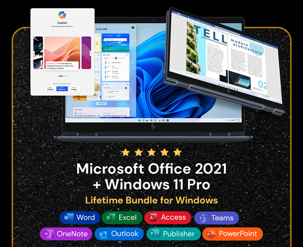 The Ultimate Microsoft Office Professional 2021 for Windows: Lifetime License + Windows 11 Pro Bundle