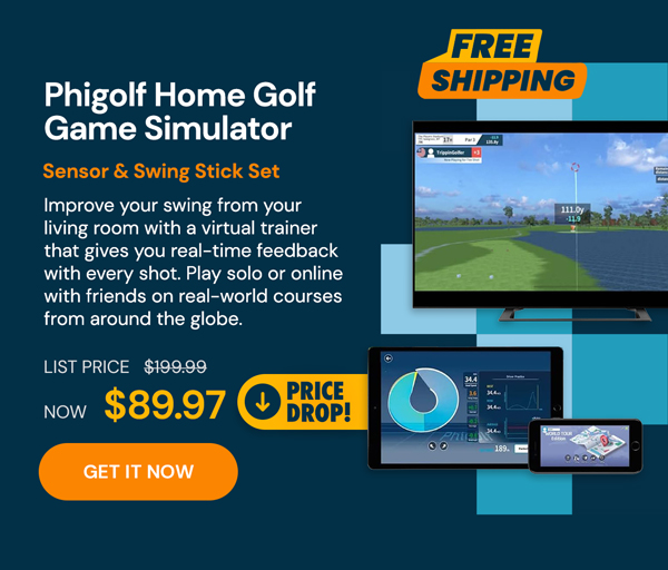 Phigolf Home Golf Game Simulator Sensor & Generic Swing Stick Set (Open Box)