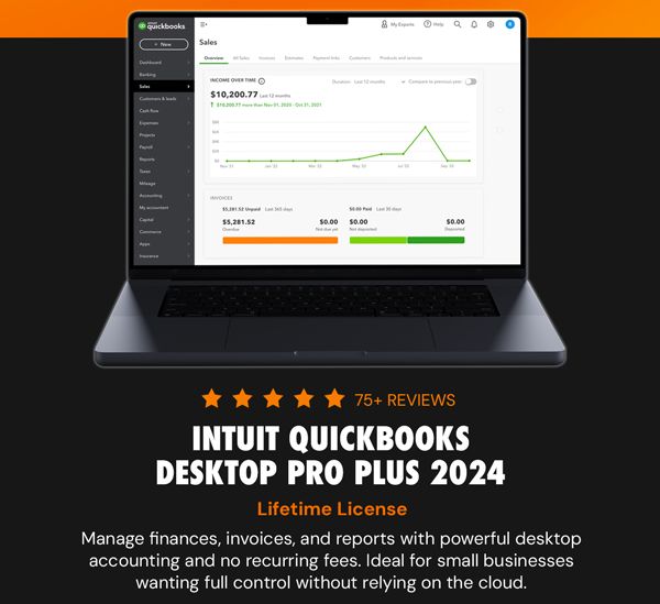 Intuit QuickBooks Desktop Pro Plus 2024 (1 User): Lifetime License