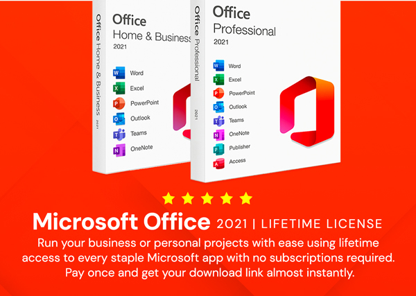 Microsoft Office 2021 for Windows or Mac: Lifetime License