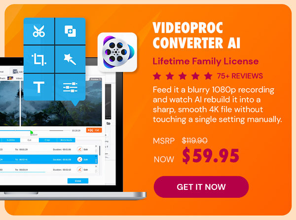 VideoProc Converter AI: Lifetime Family License (For Windows)