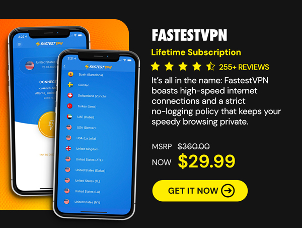 FastestVPN: Lifetime Subscription (10 Devices)