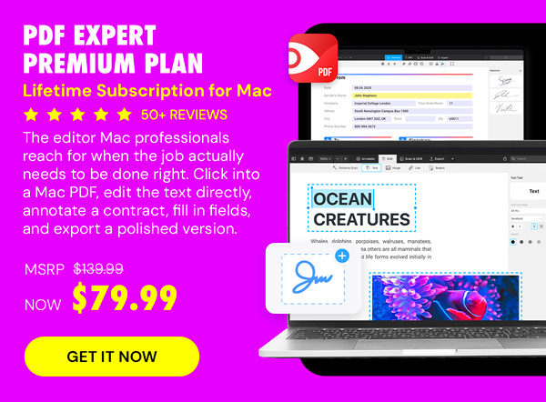 PDF Expert Premium Plan: Lifetime Subscription (Mac)