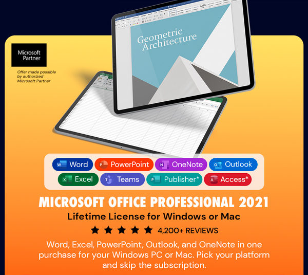 Microsoft Office Professional 2021 for Windows: Lifetime License