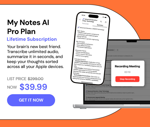 My Notes AI Pro Plan: Lifetime Subscription