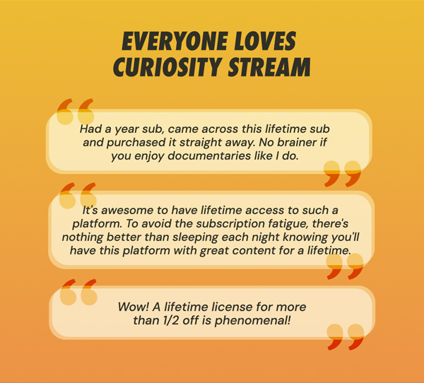 Curiosity Stream Standard Plan: Lifetime Subscription
