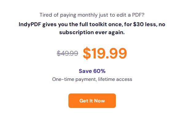 IndyPDF Editor & Converter: Lifetime Subscription