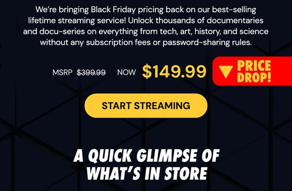 Curiosity Stream Standard Plan: Lifetime Subscription