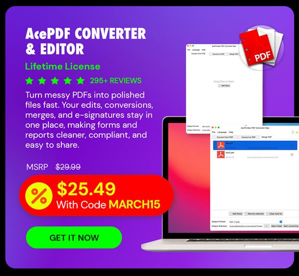 AcePDF Converter & Editor: Lifetime License