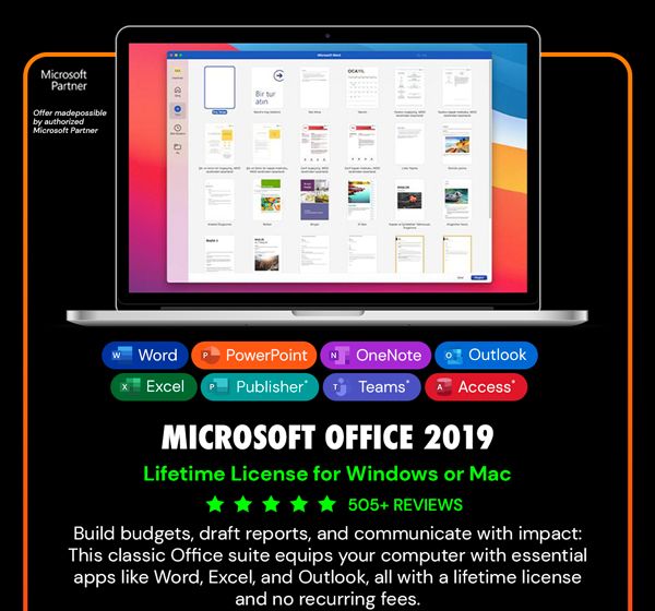 Microsoft Office 2019 for Windows or Mac