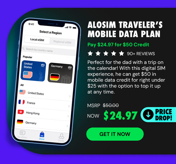 aloSIM Traveler's Mobile Data Plan: Pay $24.97 for $50 Credit